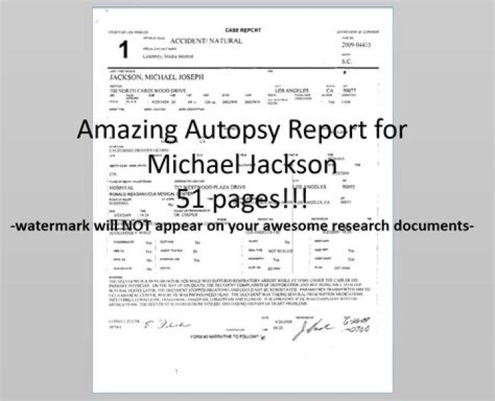 The Michael Jackson Autopsy Report